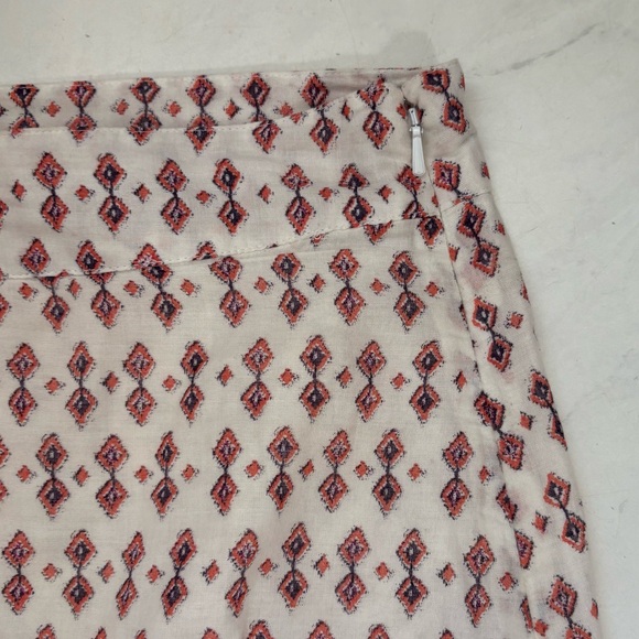 Free People Size 6 White Cha Cha Tiered Midi Cotton Printed Skirt Cottagecore - Picture 5 of 8